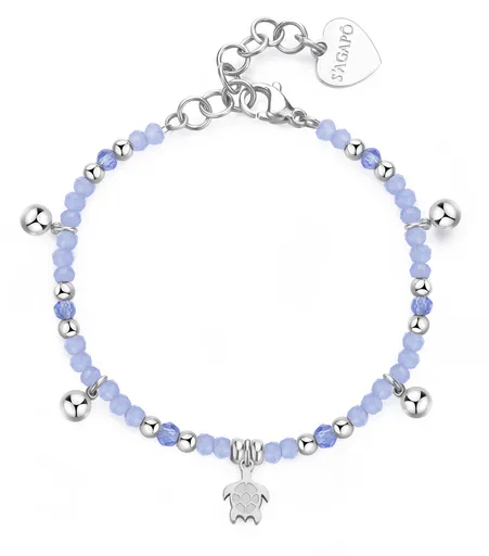 S'Agapõ Korálkový náramek s přívěsky Želva Glint SGI13