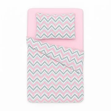 BabyTýpka 3-dílná sada povlečení - Chevron pink  (8594201221453)