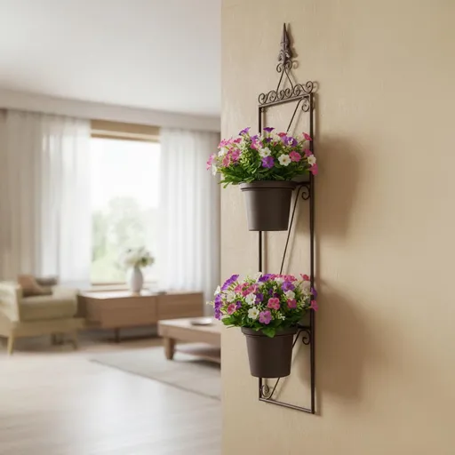 Závěsný kovový držák na květináče