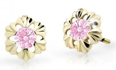 Cutie Jewellery Zlaté dětské náušnice C2213-30-X-1 růžová