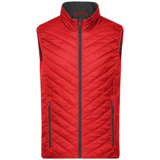 James & Nicholson (Daiber) Lehká pánská oboustranná vesta JN1090 - Červená / tmavě šedá | L