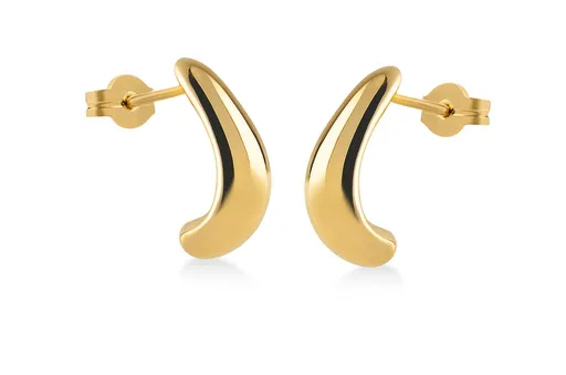 Brilio Moderní zaoblené náušnice ze žlutého zlata 14/202.821/3