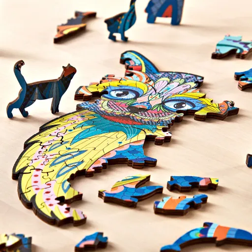 Dřevěné puzzle Kočka