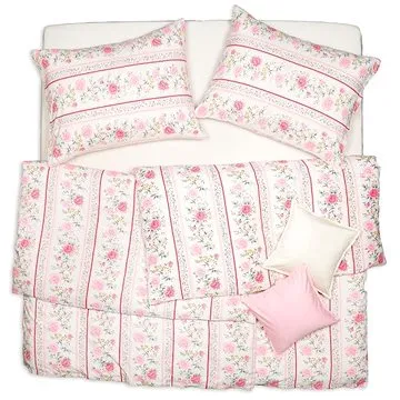 SCANquilt povlečení VELVET bordura růžová (26031)