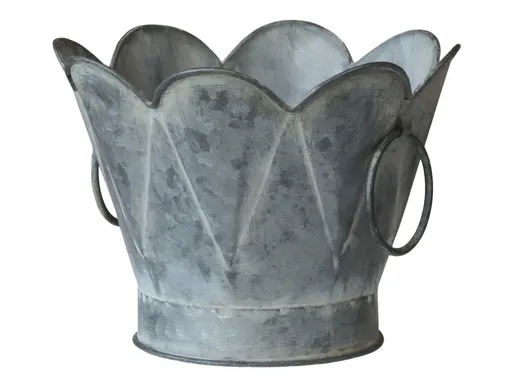 Dekorační plechový antik květináč Arches - Ø 20*14cm Chic Antique