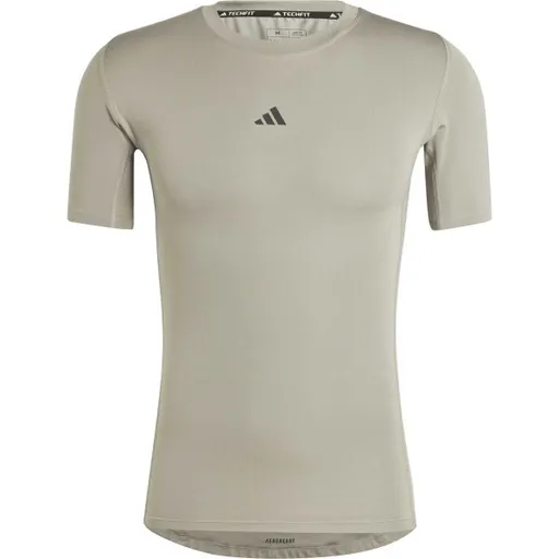adidas TECHFIT COMPRESSION TRAINING T-SHIRT Pánské fitness triko, šedá, velikost XXL