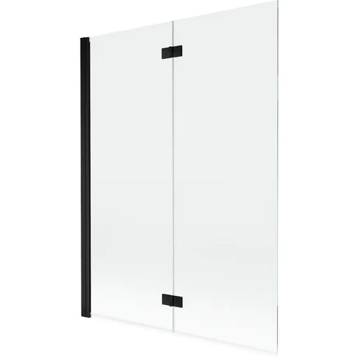 MEXEN MIST vanová zástěna 130x150 cm 6mm 2-s, černá, čirá, levá 8A9-130-002-70-00-L