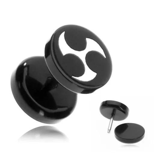 Plug do ucha z akrylu - spirálový motiv, kolečko