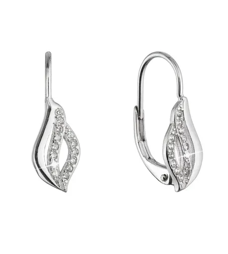 Evolution Group - Pavona Slušivé stříbrné náušnice Vlnky se zirkony 11542.1