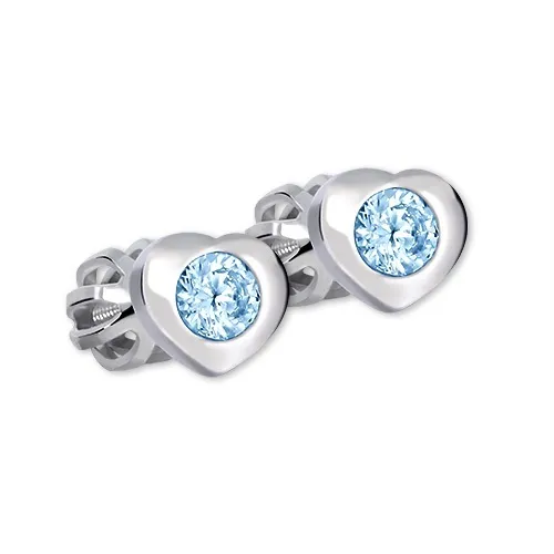 Soliter Srdíčkové náušnice se světle modrým zirkonem 436 001 00122 0400550