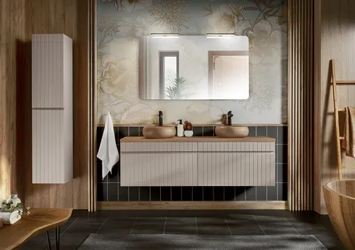 Comad Závěsná koupelnová skříňka Iconic 160 cm kašmír