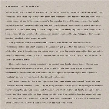 Mehldau Brad: Suite: April 2020 - CD (7559791928)