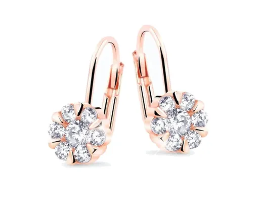 Cutie Jewellery Krásné náušnice z růžového zlata se zirkony Z8039-55-10-X-4