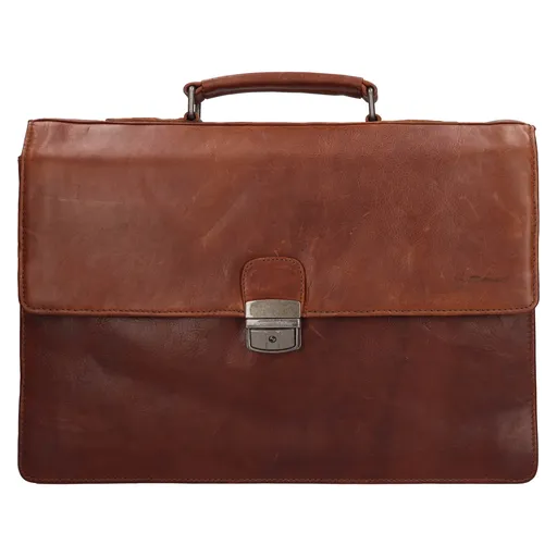 Pánská kožená aktovka Justified Oliver - hnědá