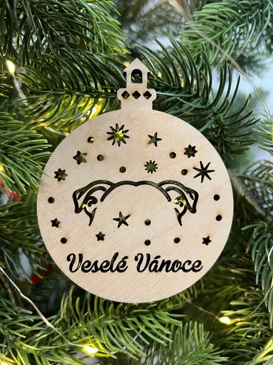 Vsepropejska Vánoční baňka se stafordem – ozdoba na stromeček Typ: Baňka 7