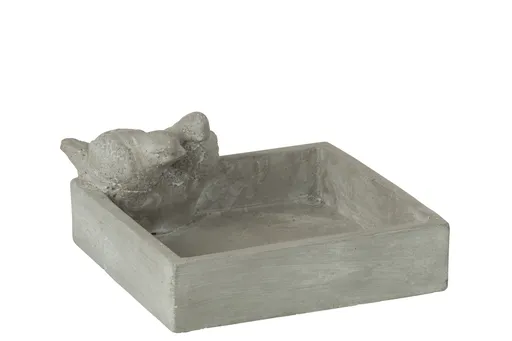 Cementové ptačí pítko/krmítko s ptáčky - 22*20*10cm J-Line by Jolipa