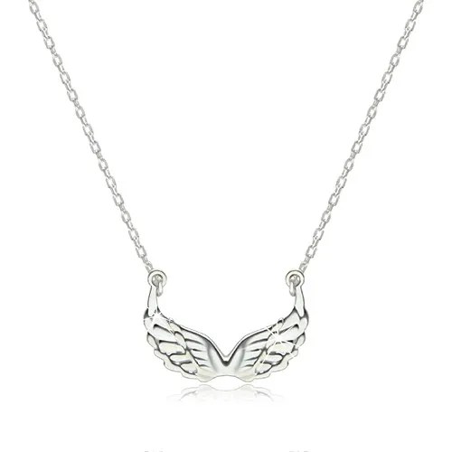 Stříbrný 925 náhrdelník - lesklá vyřezávaná andělská křídla