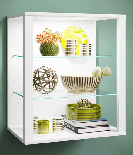 VCM Nástěnná vitrína Glasol SW, bílá