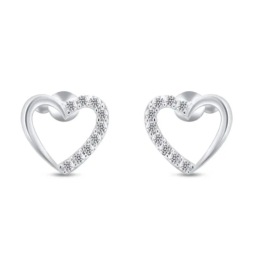 Brilio Silver Romantické stříbrné náušnice třpytivá srdíčka EA356W