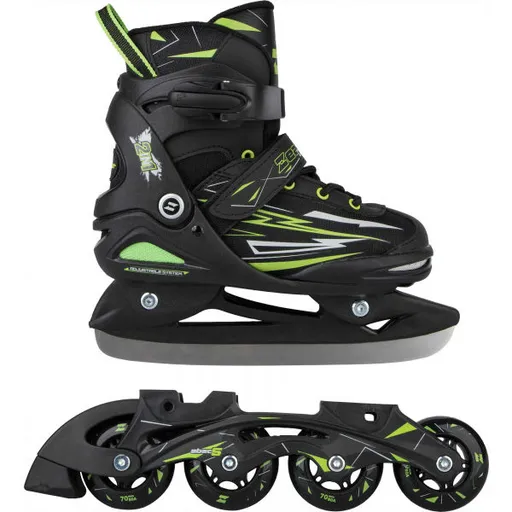 Zealot CONTOUR 2v1 Dětské in-line a lední brusle v jednom, černá, velikost