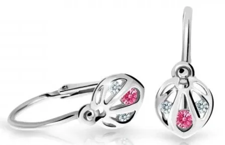 Cutie Jewellery Slušivé dětské náušnice z bílého zlata C2265-10-X-2 fuchsiová