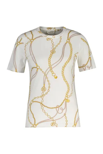 TRIČKO GANT SLIM CHAIN PRINT SS T-SHIRT EGGSHELL