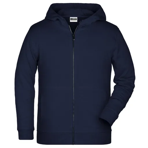James & Nicholson (Daiber) Dětská mikina na zip z biobavlny 8026k - Tmavě modrá | XL