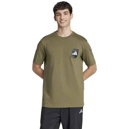 adidas CAMO TEE Pánské triko, khaki, velikost XXL