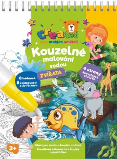Kouzelné malování vodou Zvířátka/blok s tužkou 4 listy