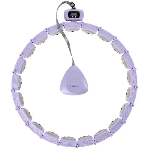 HMS HHM14 Masážní hula hoop se závažím a počítadlem, fialová, velikost