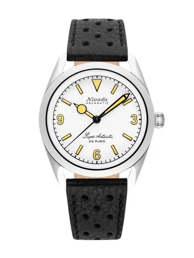 Nivada Grenchen Super Antarctic White 3. 6. 9. Cream - Black Racing Strap