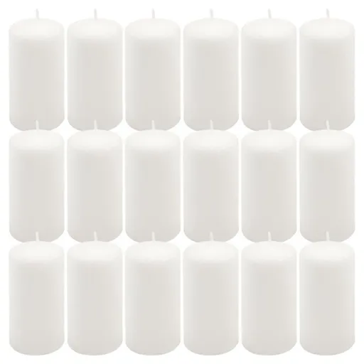 Bílá parafínová svíčka 11,5 cm, 30 h hoření, sada 18 ks