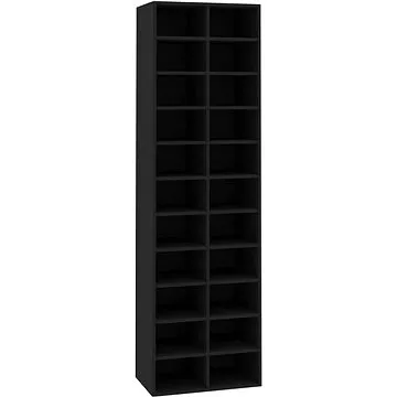 Botník černý 54 x 34 x 183 cm dřevotříska, 800370 (800370)