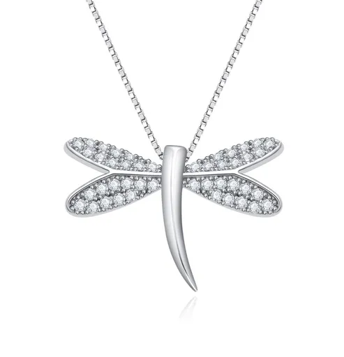 MOISS Stříbrný dámský náhrdelník Vážka ETERNITY N0000862