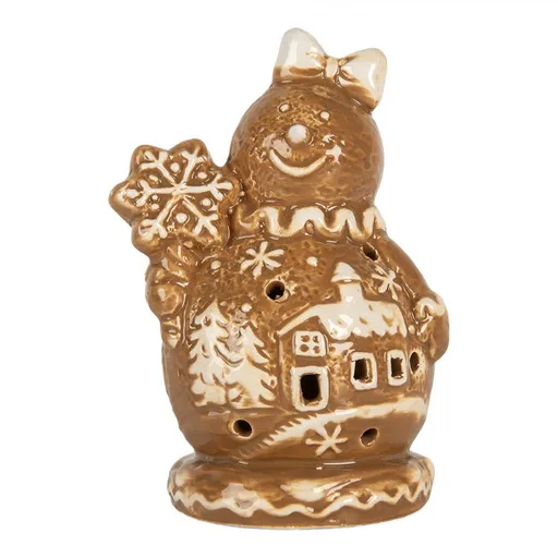 Perníková dekorace sněhulák Gingerbread Cott - 9*7*13 cm Clayre & Eef