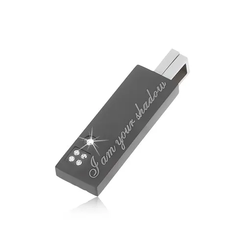 Ocelový přívěsek černé a stříbrné barvy, nápis, gravírování, zirkony