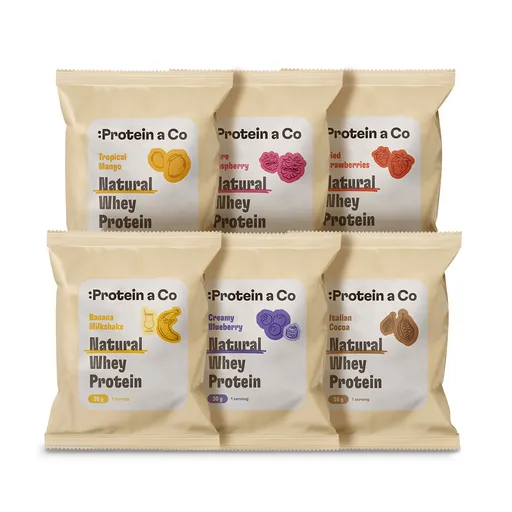 Protein a Co NATURAL WHEY PROTEIN sada vzorků 6x30g