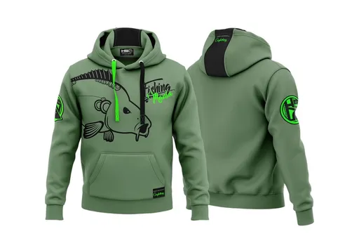Hotspot Design Rybářská Mikina Fishing Mania zelená - XXL,Hotspot Design Rybářská Mikina Fishing Mania zelená - XXL