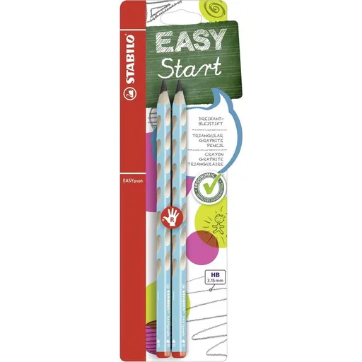 STABILO B-50650-10 EASYgraph Ergonomická grafitová tužka pro praváky modrá 2 ks HB