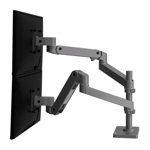 ERGOTRON LX Pro Dual Stacking Arm, stolní dvouramenný držák pro 2 monitry, šedá