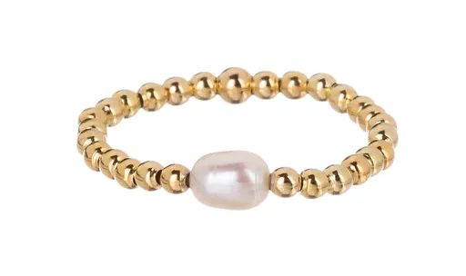 Alisia Pozlacený kuličkový prsten se sladkovodní perlou AL4794.01.000.D 53 mm