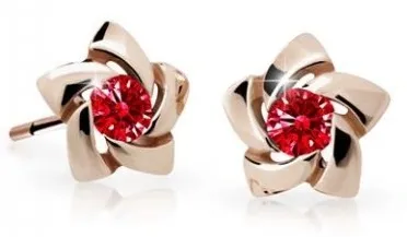 Cutie Jewellery Dětské náušnice z růžového zlata C2201-30-X-4 červená