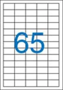 Etikety 38x21,2mm 5řadé 65etiket na archu 100listů Victoria