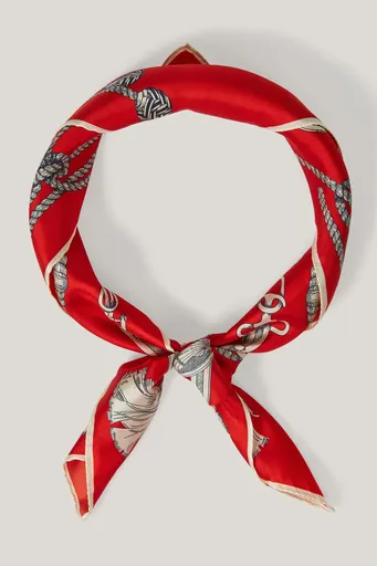 ŠÁTEK GANT SAILING PRINT SILK SCARF ORANGE RED
