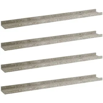 Shumee Nástěnné 4 ks betonově šedé 80×9×3 cm , 326706 (326706)