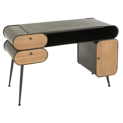 Dřevěný černohnědý psací stůl Gabin - 132*57*81 cm J-Line by Jolipa