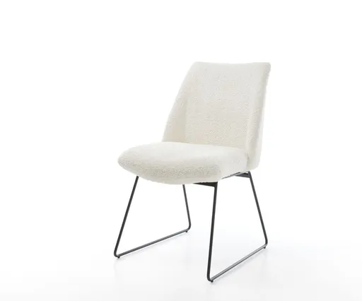 Jídelní židle Elso-Flex tenká podnož kovová černá bouclé bílá