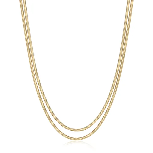 S'Agapõ Dvojitý pozlacený náhrdelník Hádek Chunky SHK111