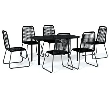 7dílný zahradní jídelní set černý, 3099092 (3099092)