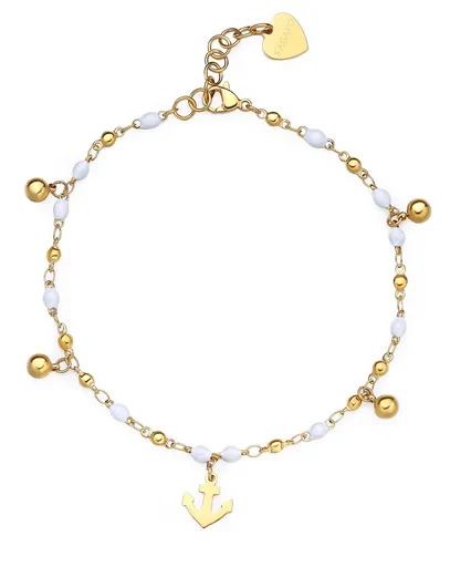 S'Agapõ Pozlacený korálkový náramek na kotník Vibes SVB64